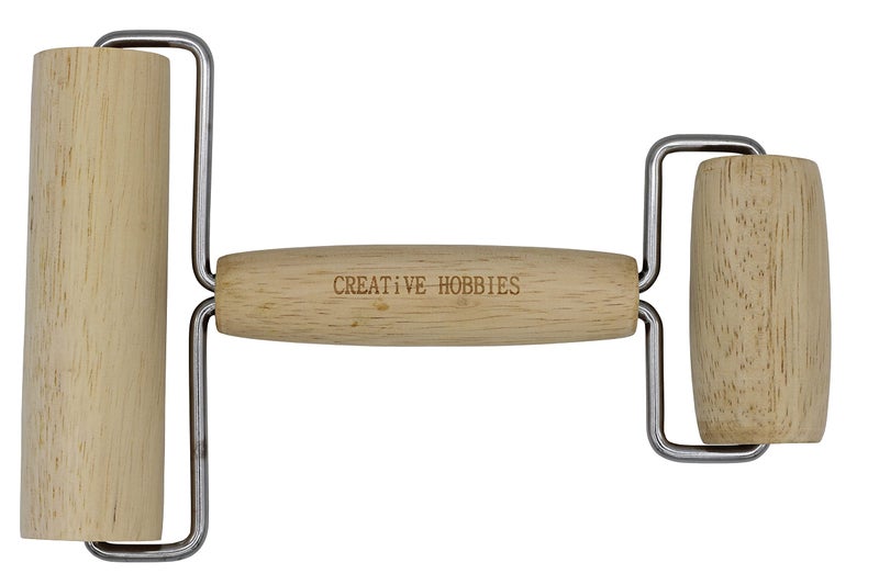 Creative Hobbies Hardwood Pony Roller - 2 in 1 Design Dual Roller Tool for Ceramic, Pottery Clay Working, Rhinestone Embroidery Diamond Painting, Craft Clay Roller, Wooden Roller - Image 1